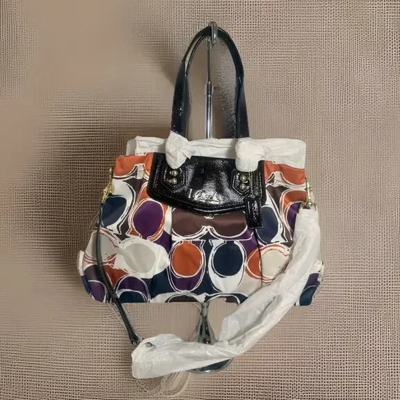 NWT Rare Coach F20113 Scarf Print Satchel & F62058 Coin Purse Set - Picture 10 of 14